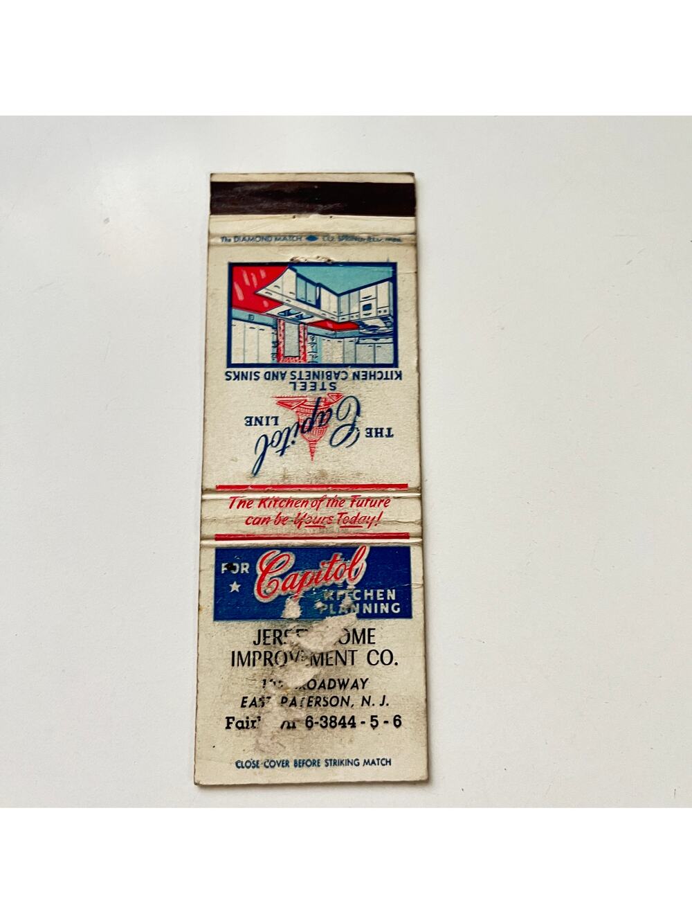 Jersey Home Improvement Co East Paterson NJ Vintage Matchbook Cover MB91-6